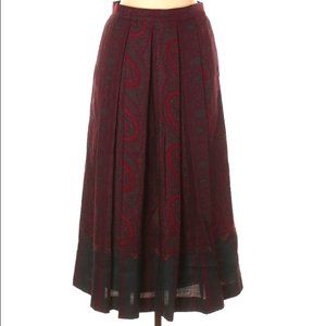 Vintage Brooks Brothers Paisley Midi Skirt - Size 14 - EUC - Made in USA